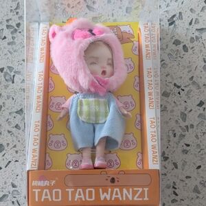 Pink Plush Hooded Baby Doll